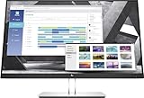 HP E27q G4 27 Zoll QHD ergonomischer Office-Monitor, mit niedrigem Blaulichtanteil, 4-fach verstellbar, nachhaltig hergestellt, Anschluss mit VGA, HDMI, oder DisplayPort, USB 3.2 Hub, Schwarz /Silber