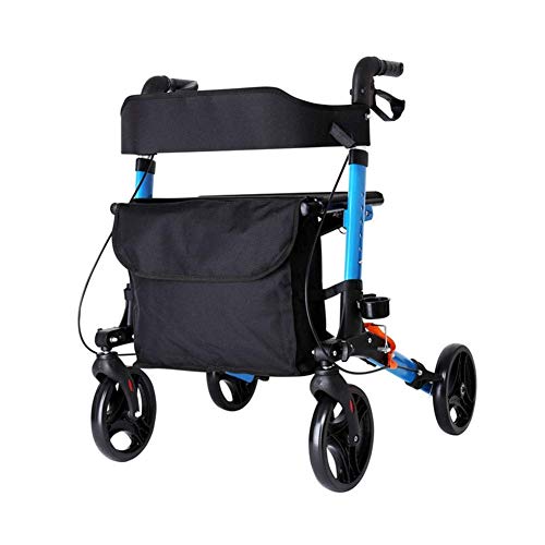 Rollator für Senioren, Rollator mit Rad mit Sitz, Multifunktions-Gehhilfe, ältere Menschen, Behinderte, verletzte Patienten, multifunktionale Gehhilfe (Farbe: Blau) (Blau)