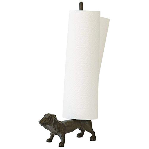 TentHome Küchenrollenhalter Stehend Papierrollenhalter Ohne Bohren Rollenhalter Papierhalter Ersatzrollenhalter Antik Gusseisen Dekorativer Tiere Küchen Bad Zubehör (Hund1)