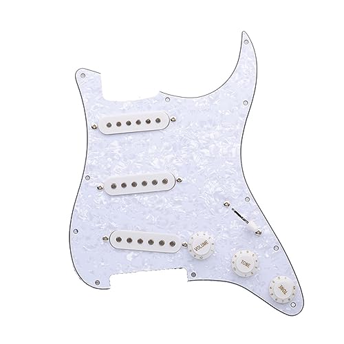 SSS Loaded Vorverdrahtetes Schlagbrett Für E-Gitarre Mit Zwei Weißen Humbucker-Tonabnehmern Und Weißer Schlagplattenbaugruppe (Color : 03)