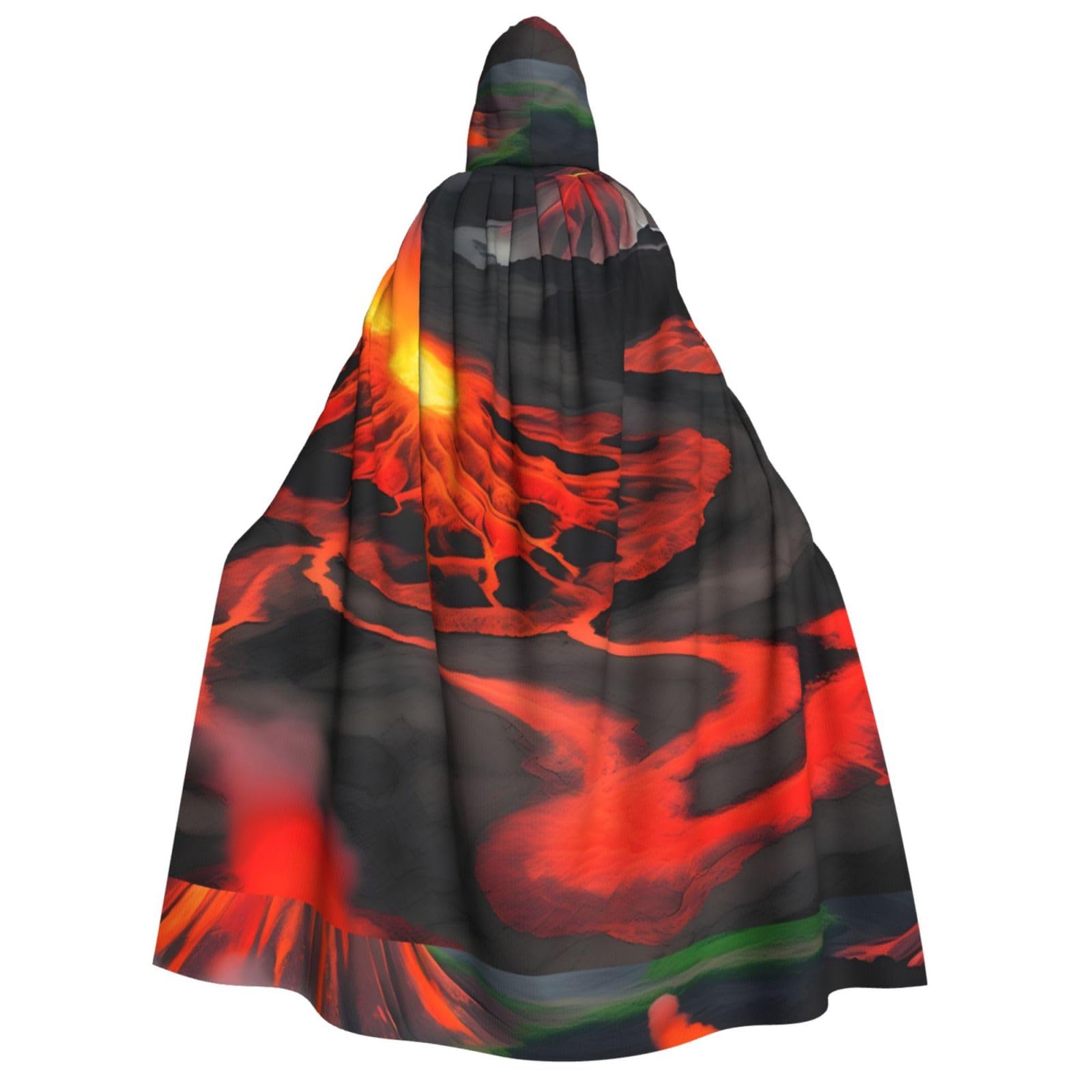 WURTON Kilauea Volcanos Print Unisex Kapuzenumhang Halloween Karneval Vampir Cosplay Umhang Kapuzenumhang Kostüm