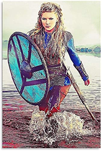 5d Diamond Painting Diamant Bilder FüR Erwachsene Und Kinder Wikinger Lagertha Leinwand Kunstposter DIY Kreuzstich Arts Craft Kristall Strass Stickerei 15.7"x19.7"(40x50cm) Kein Rahmen