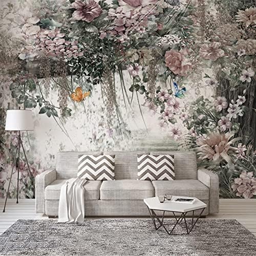 XLMING Rustikales Aquarell Blumenhotel Restaurant 3D Tapete Home Dekoration Wohnzimmer Sofa Schlafzimmer Tv Hintergrund Wand-200cm×140cm