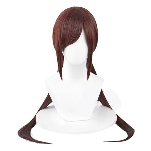 WCCNKK Anime Cosplay Perücke, Mari Makinami Illustrious Perücke, Braunrotes 80 cm Langes Haar, Mit Perückenkappe, Für Party Alltag Halloween Perücke, Anime-Geschenke, Dekorative Accessoires