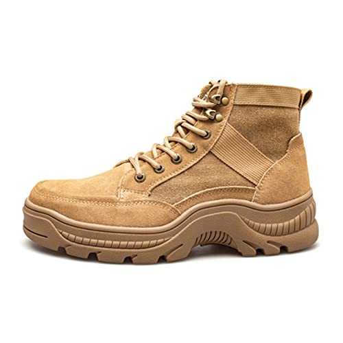 fayengan Sicherheitsschuhe Herren Damen Arbeitsschuhe Schutzschuhe Mit Stahlkappen Leicht Atmungsaktiv Sneaker (Color : Khaki, Size : 43 EU)