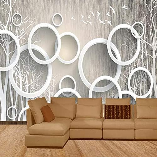 Abstrakte Kunst Rund Wald 3D Tapeten Wanddekoration Fototapete Sofas Wohnzimmer Wandbild Schlafzimmer-200cm×140cm