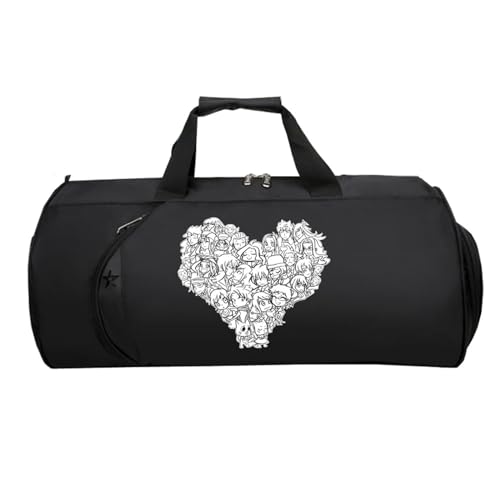 Fai-ry TA-il HandgepäCk Tasche, Faltbare Reisetasche Handgepäck Flugzeug, Reisetasche Weekendertasche füR Damen Herren Flugzeug(Black 7)