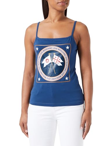 Love Moschino Women's Tight fit Tank Top, Blue, 46