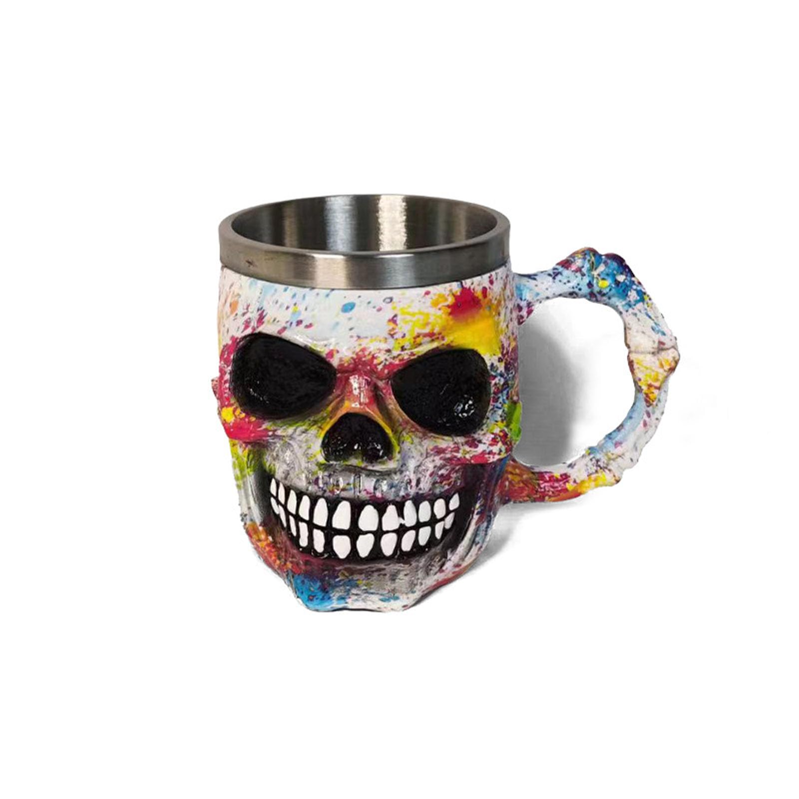 Schädel Bierkrug Edelstahl Kaffeetasse Küche Dekor Bierbecher Halloween Geschenk Spukhaus Dekoration Trinkgeschirr