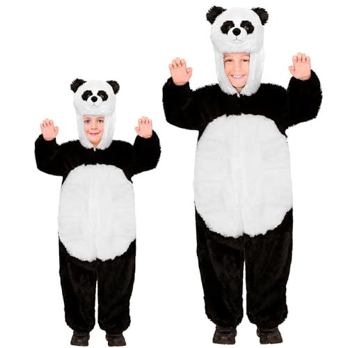 Widmann 98095 - Kinderkostüm Panda aus Plüsch, Overall mit Kapuze und Maske