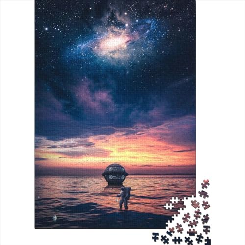 1000 Teile für Erwachsene Schwierige Puzzles Astronaut Holzpuzzle für Erwachsene und Jugendliche von Spielspielzeug für Erwachsene Familienpuzzle Geschenk 75x50cm