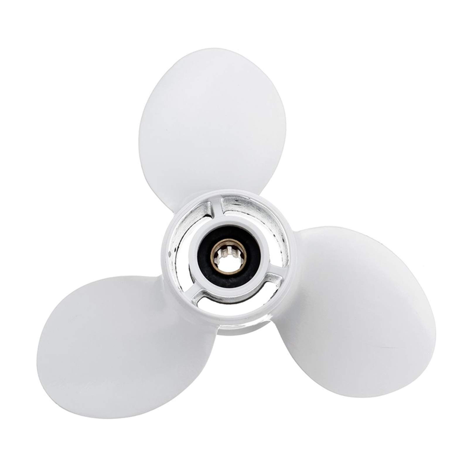 Jodriva Schiffsmotor-Außenbordpropeller, 3-Blatt-Drehpaddel 683-45941-00-El 9 1/4 x 12, for Yamaha, 9,9–15 PS, Aluminium, 8 Spline-Zähne Di Propeller für Außenbordmotoren