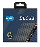 KMC Unisex – Erwachsene DLC DLC11 11-Fach Kette 1/2" x11/128, 118 Glieder, schwarz-orange