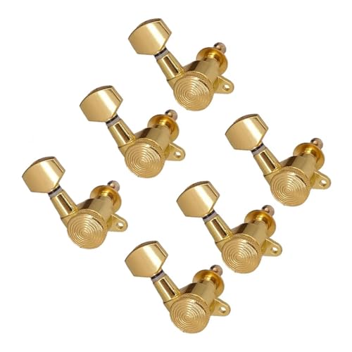 Strings Tuning Pegs Mechaniken Für Gitarre 6R Gold Heavy Duty Internes Getriebe Gitarrensaiten Stimmnägel Locking Key Tuner Head