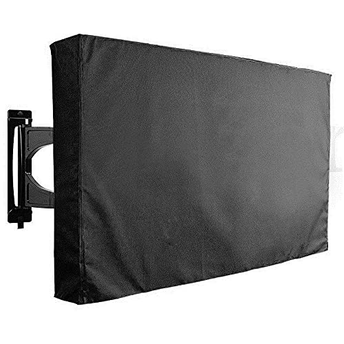 Outdoor Tv Cover TV-Abdeckung im Freien und wasserdichte Bildschirmabdeckung 22 '' bis 65 '' Zoll Oxford schwarz für Fernsehhülle Klimaanlage(22 24Inch)