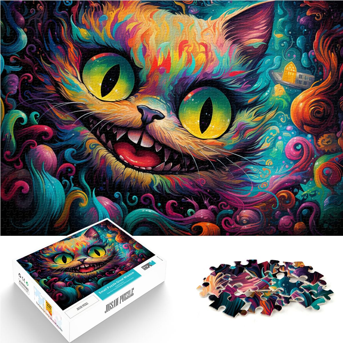 Puzzle für Puzzle Ragdoll-Katzenaugen, Puzzle für Erwachsene, 1000 Teile, Holzpuzzle mit passendem Poster und Wissensblatt, 1000 Teile (50 x 75 cm)