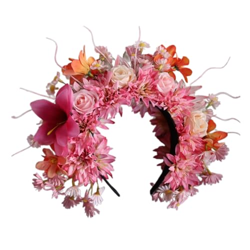 Blumen-Haarband, Braut-Haarschmuck, Blumen-Haarband für Damen, Haarbänder, Frühling, Hochzeit, Girlanden, Kranz, Kranz