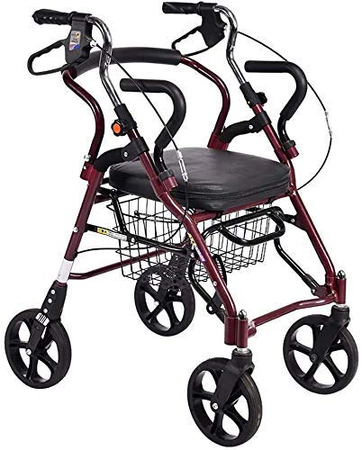 Verlassen Sie sich auf Gehhilfe für Senioren, Rollator, verstellbarer Rollwagen mit Sitz für ältere Menschen, Behinderte, Patienten mit eingeschränkter Mobilität, Gehstabilisator mit vier Comfortable