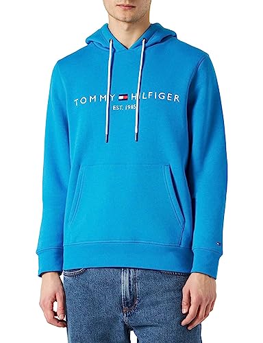 Tommy Hilfiger Herren Tommy Logo Hoody Sweatshirt, Schwarz (Jet Black Base), X-Large (Herstellergröße: XL)