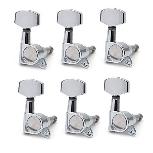 Gitarren Stimmwirbel Große Quadratische Versiegelte Gitarren-Tuning-Pegs-Tasten Tuner-Maschinenköpfe Für E-Gitarre Schwarz/Gold/Chrome (Color : Chrome 6R)