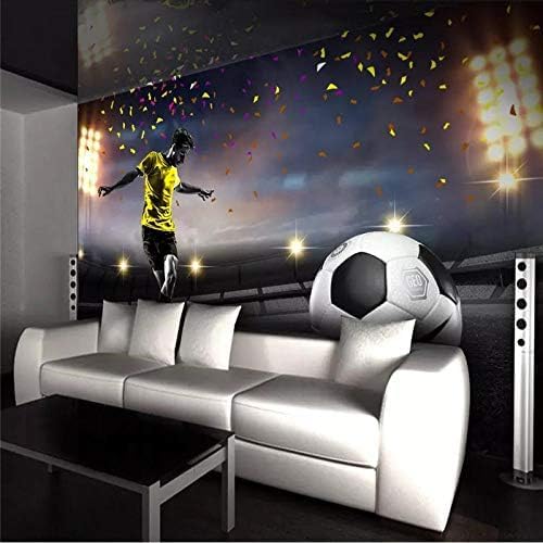 XLMING Sport Thema Athleten Spielen Fußball Küche Esszimmer Arbeitszimmer Wohnzimmer TV Hintergrund Wand 3D Tapete-250cm×170cm