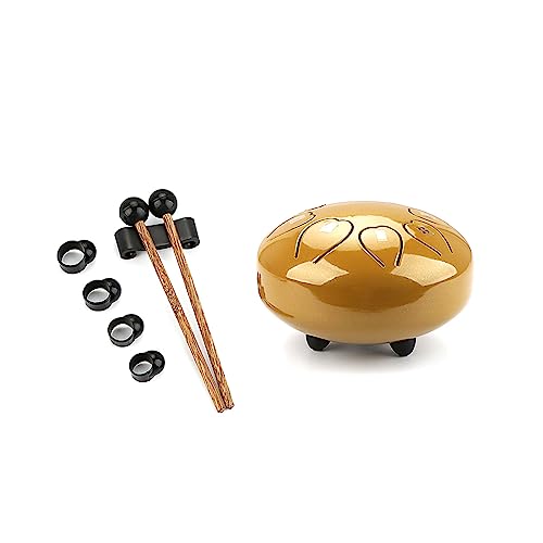 Steel Tongue Drum-8 Note 6 Inch Percussion Instrument Hand Pan Drum With Drum Mallets Carry Bag Music Book