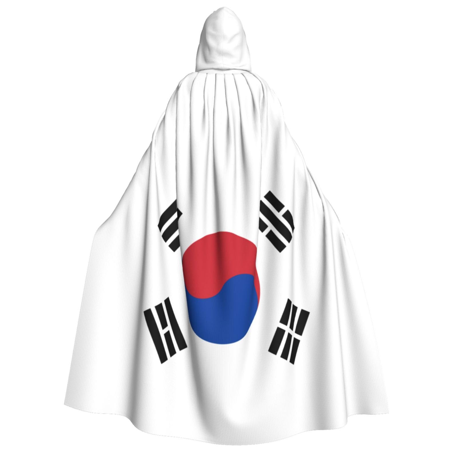 WURTON Kapuzenumhang mit Flagge der Republik Korea, Unisex, Kapuzenumhang für Halloween, Karneval, Cosplay, vielseitig, Erwachsenen-Kapuzenumhang