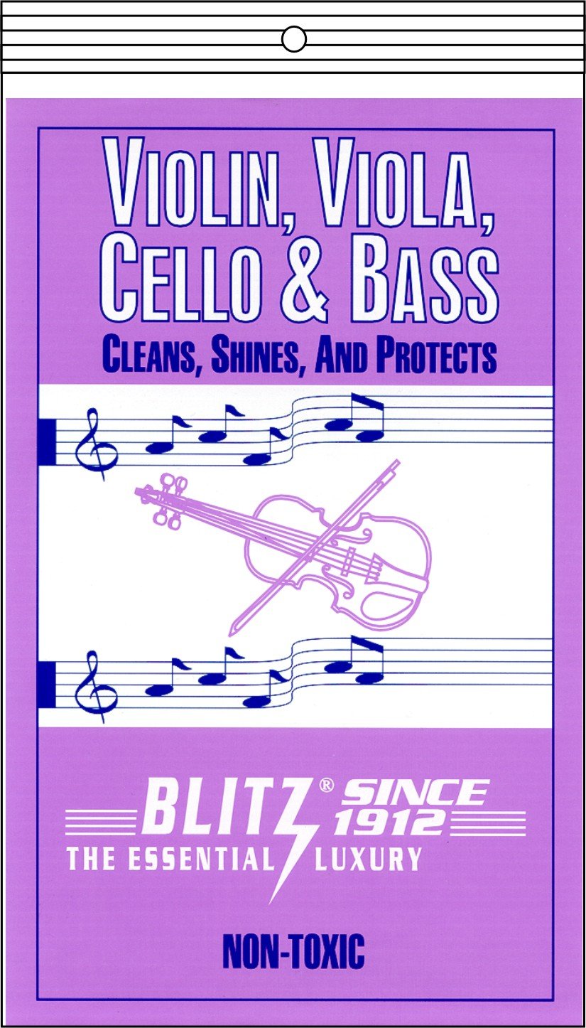 Blitz Music Care 333 Pflegetuch für Violine, Viola, Cello & Bass für Reinigung, Glanz und Schutz, 4er-Pack