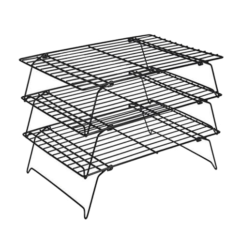 Antihaft-Grillnetz, Brotkühlgitter, faltbar, Grillgitter, Eisen, geeignet für Camping und Garten