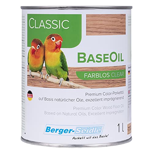 Berger-Seidle Base Oil, Öl, Tiefenimprägnierung, 1 Liter, Haus Garten Holzböden (Farblos)