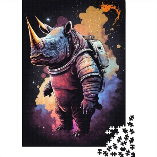 1000 Teile für Erwachsene Schwierige Puzzles Nashorn Holzpuzzles für Teenager Geschenke Holzpuzzles für Erwachsene Teenager 75x50cm