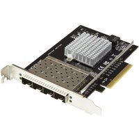 StarTech.com Quad-Port SFP+ Server Network Card - PCI Express - Intel XL710 Chip - Netzwerkadapter - PCIe x8 - 10 Gigabit SFP+ x 4 - Schwarz (PEX10GSFP4I)