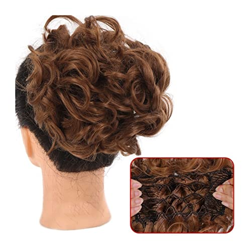 Bun Haarteile Clip-in-Pferdeschwanz, lockiges Chignon-Haarteil for Hochzeiten, unordentliches Dutt-Haarteil, synthetischer, unordentlicher Haarknoten, Pferdeschwanz-Verlängerung, Hochsteckfrisur-Kämme