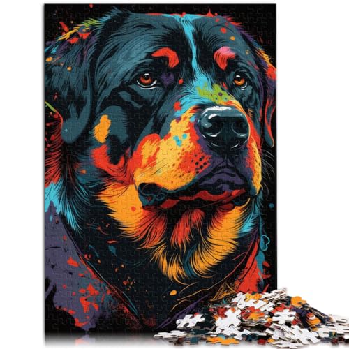 Puzzle Puzzle im Rottweiler-Stil, 1000-teiliges Holzpuzzle, jedes Teil ist einzigartig – anspruchsvolles, unterhaltsames Spiel für die ganze Familie, 1000 Teile (50 x 75 cm)