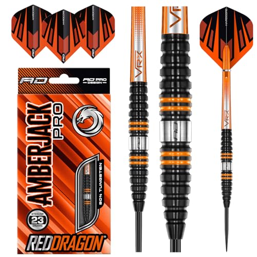 RED DRAGON Amberjack Pro 2 23 Gramm Premium Tungsten Darts Set mit Flights und Stielen