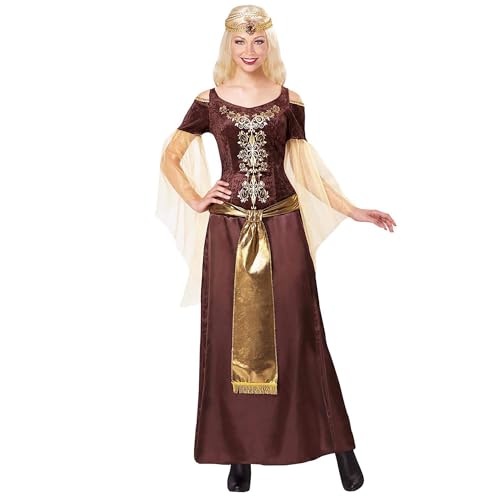 Widmann - Kostüm Wikingerin, Kleid und Kopfschmuck, Kelten, Gallier, Mottoparty, Karneval, XL