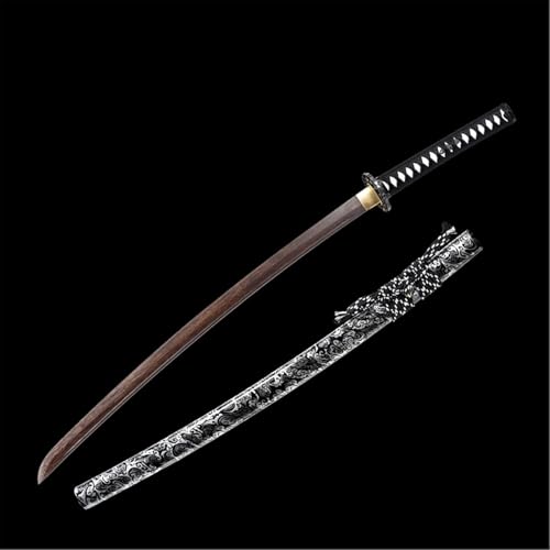 MAUXpIAO Katana aus natürlichem Palisander, handgefertigtes Samurai-Schwert aus Holz mit Scheide, 103 cm Bokken für Ausstellung, Cosplay, Sammlung, Kendo-Training echt/D/103cm