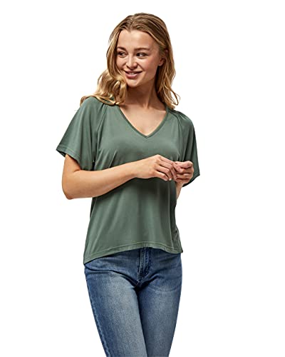 Peppercorn Damen Rosalinda Smock Tee T Shirt gesmokt, 3605 Laurel Wreath Grün, XS EU