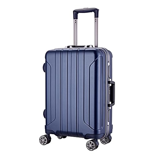 RUVOO Koffer Trolley Reisekoffer Trolley-Koffer Aus Aluminiumlegierung, Klassischer Koffer Mit Dicken Streifen, Tragbar, Langlebig Koffer Gepäck Rollkoffer (Color : D, Size : 20inch)