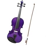 Standard Violine 4/4 Violine Massivholz Violine Set Professionelles Saiteninstrument(4-4 Purple)