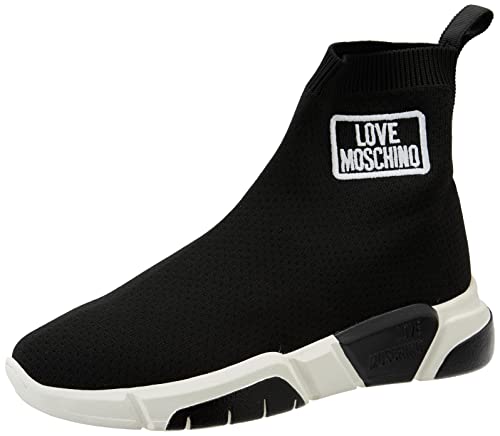 Love Moschino Damen Sneakerd.running35 Calzino Schuh, Schwarz, 38 EU