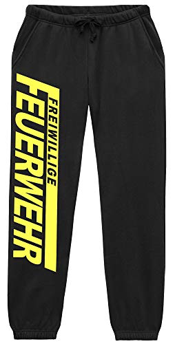 UGLYSHIRT Feuerwehr Herren Jogginghose | FFW Freiwillige Logo 112 Feuerwehr Hose | M3 (M)