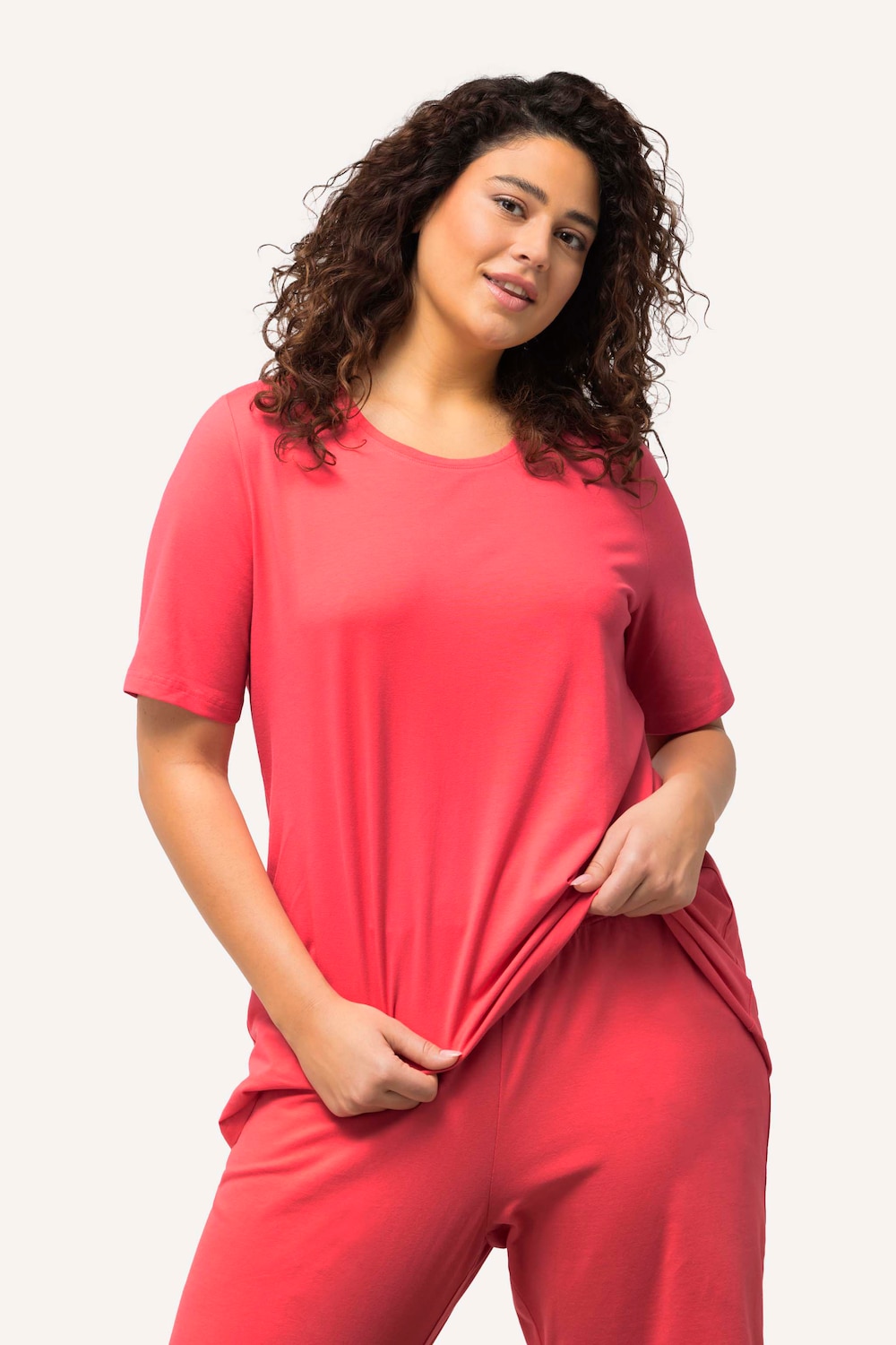 Große Größen T-Shirt, Damen, rot, Größe: 54/56, Baumwolle, Ulla Popken