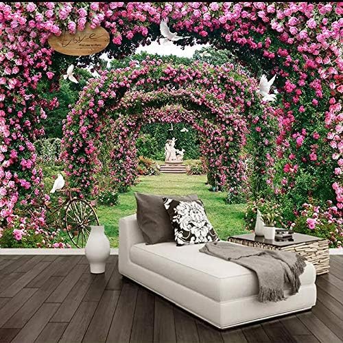 Romantische Blume Rosenkranz 3D Tapeten Wanddekoration Fototapete Sofas Wohnzimmer Wandbild Schlafzimmer-200cm×140cm