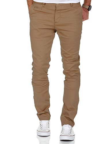 Amaci&Sons Herren Slim Fit Stretch Chino Hose Jeans 7100 Beige W36/L32