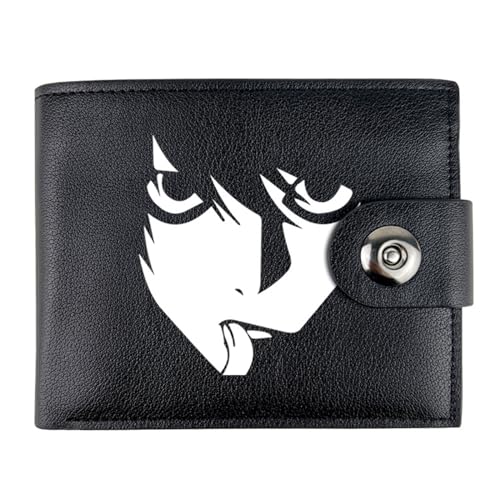 RYNDEX Death No. te Anime Geldbörse, Cartoon-Druck Kleiner Geldbeutel, PU Leder Geldbörse Brieftasche Wallet(Color:Black 4)