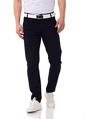 Cipo & Baxx Herren Chinohose Stretch Basic Baumwolle Slim Fit CD842 Dunkelblau W42 L34