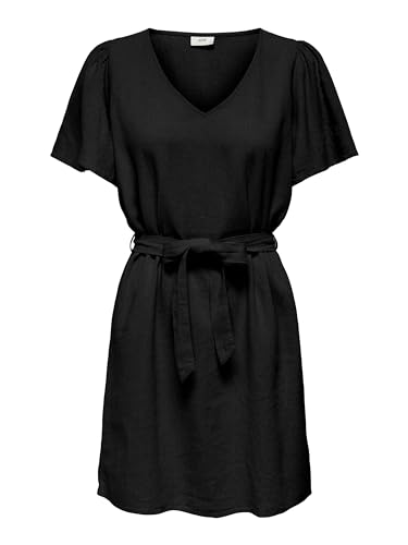 JdY Damen JDYSAY S/S Bell Sleeve Dress WVN Dia Kleid, Black, Large