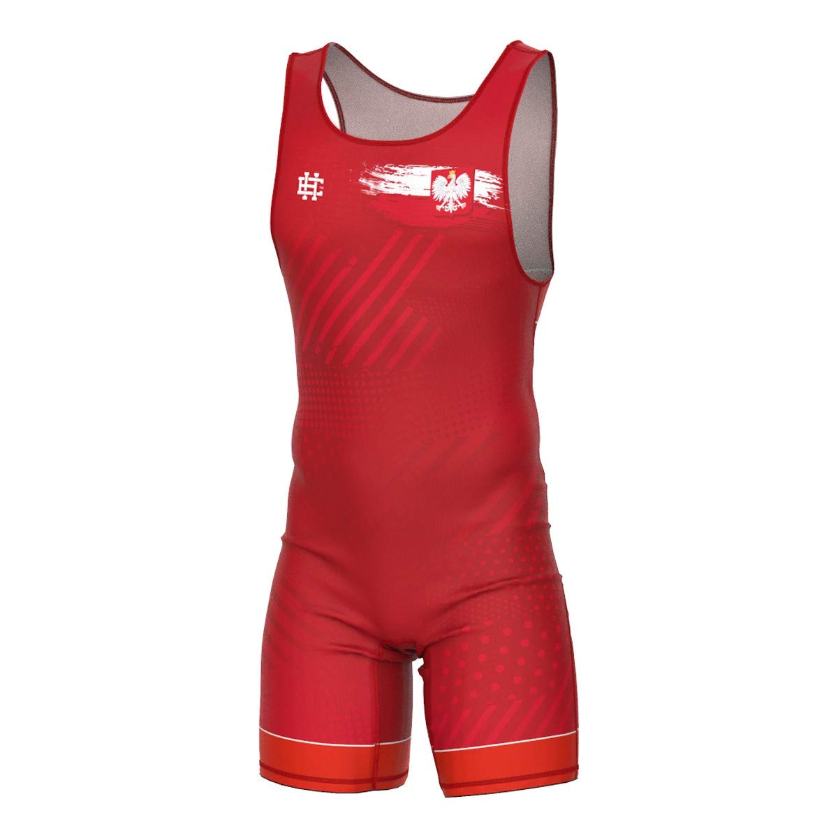 Extreme Hobby Kinder Wrestling Trikot POLAND PRIME, Leotard Singlet Vest Kids Bodysuit Atmungsaktiver Material, Ringer Trikot