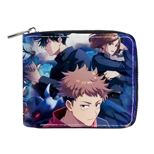 RYNDEX Jujut-su Kais-en Geldtasche Anime, Süß Spaß Einzigartig Karten Geldbeutel, Scheckkartenetui für Fans Teens Geburtstagsgeschenk(Color:Multicolor 14)